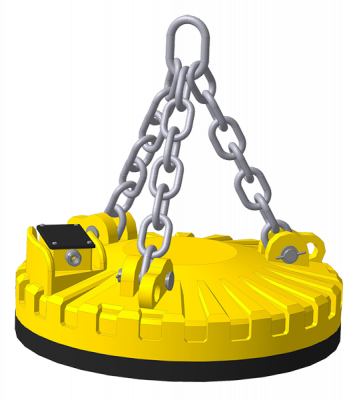 Электромагнит грузоподъемный круглый ДКМ165-Т/А для перегрузки скрапа, слябов и листовой стали