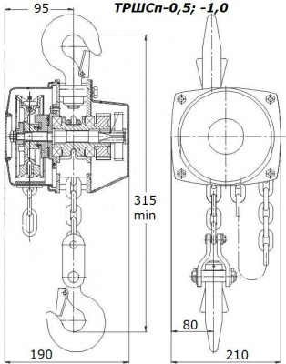 Схема тали ТРШСп-0.5