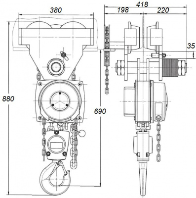 Схема тали ТРШБМ-5
