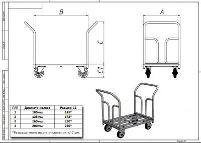 Схема тележки ТКД