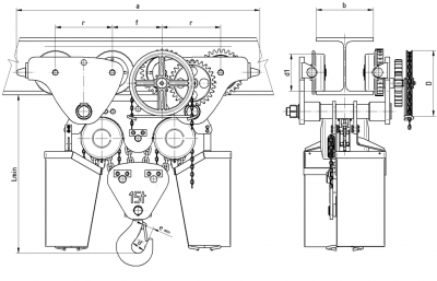 Схема тали Brano Z220 15 | 20 тн