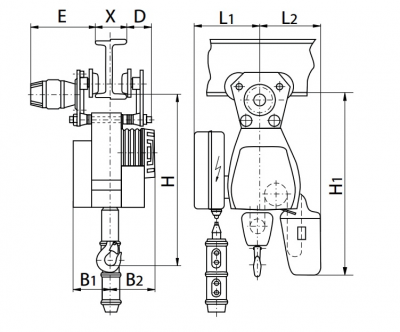 Схема талей тип B