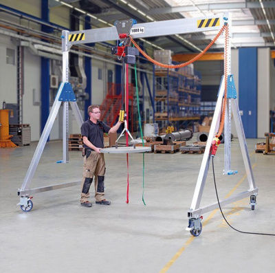 Алюминиевый мобильный козловой кран с ручным приводом ЛККАм-1.5-4000-3400