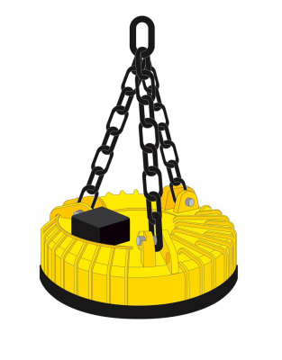 Электромагнит грузоподъемный круглый ДКМ180-СТ/М для перегрузки скрапа, слябов и листовой стали