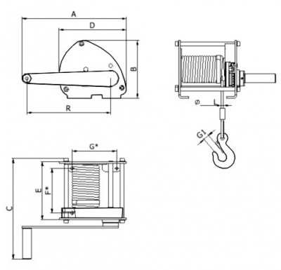 Схема лебедки Brano LN-0.5