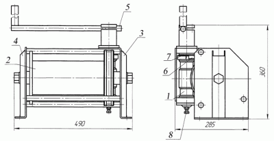 Схема лебедки УТМ-0.8
