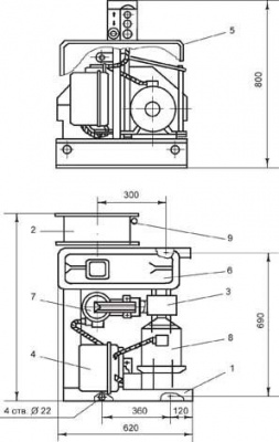 Чертеж лебедки ТЛ-14Б